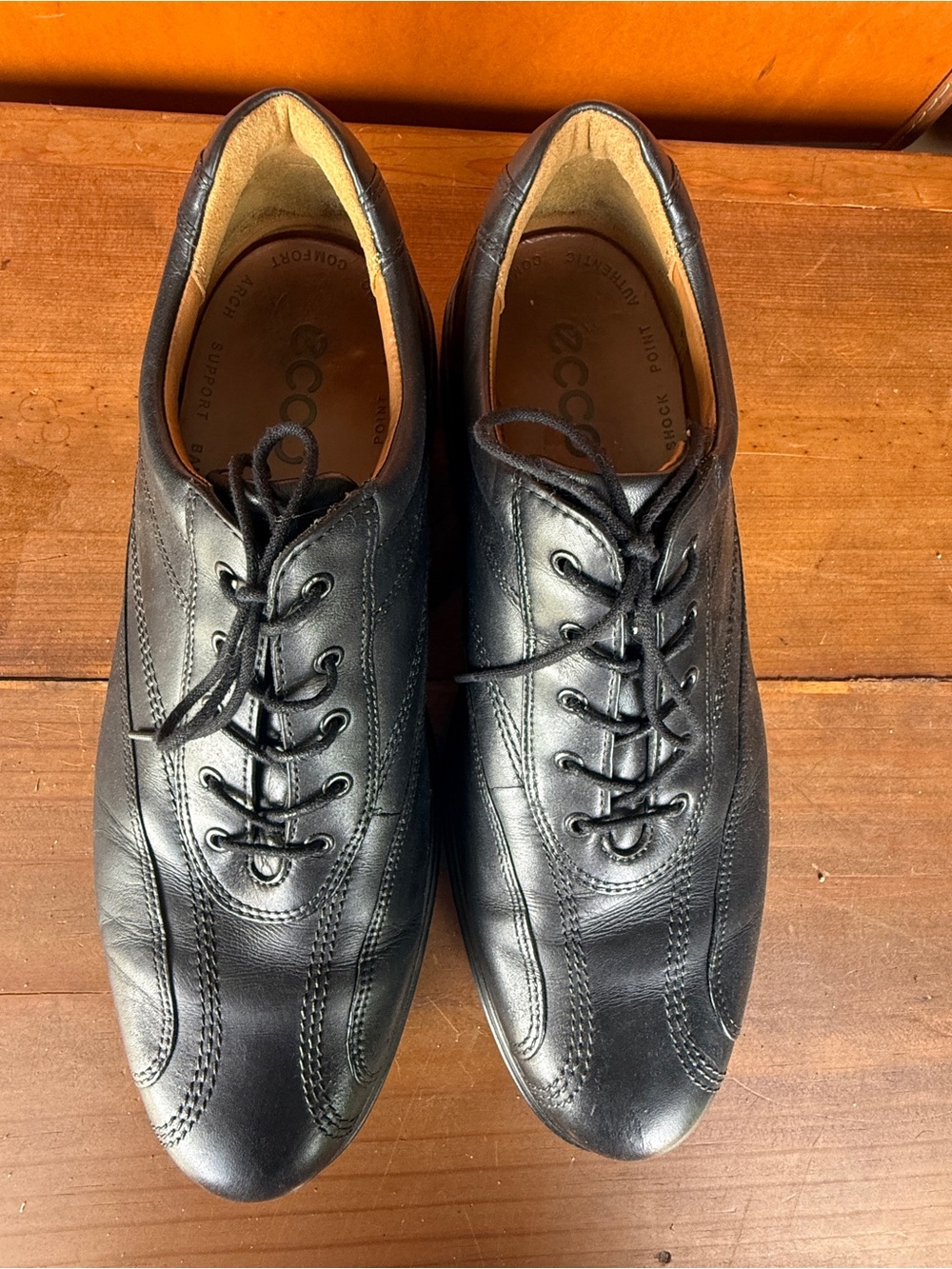 Ecco Men's Black Leather Lace-Up Oxfords New Classic City Golf Shoes
